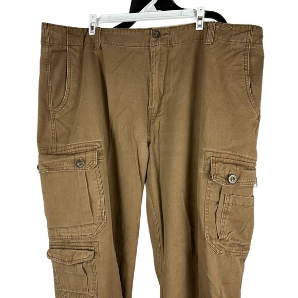 Iron Co Mens Cargo Pants With Multiple Pockets Brown Color Cotton Size 42/30 - Picture 2 of 8